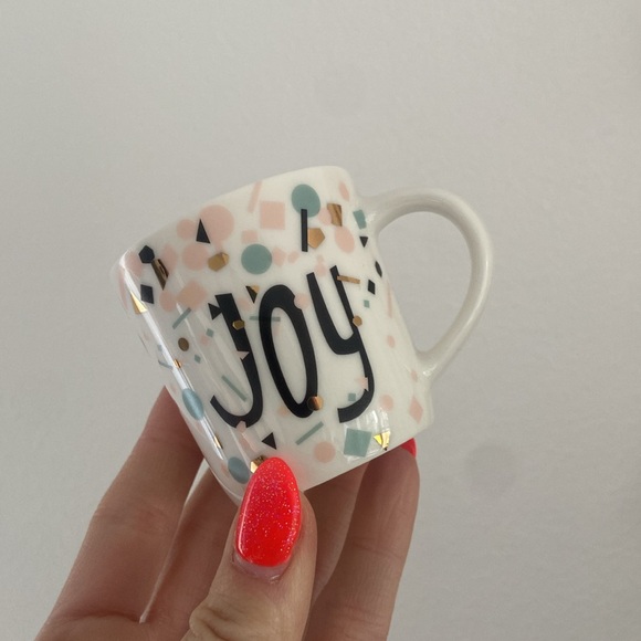Starbucks espresso cup mini mug 3 oz white gold confetti joy celebration rare - Picture 8 of 10